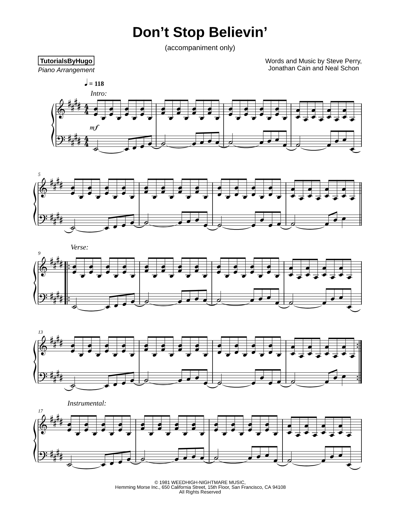 Don't Stop Believin' (accompaniment only)