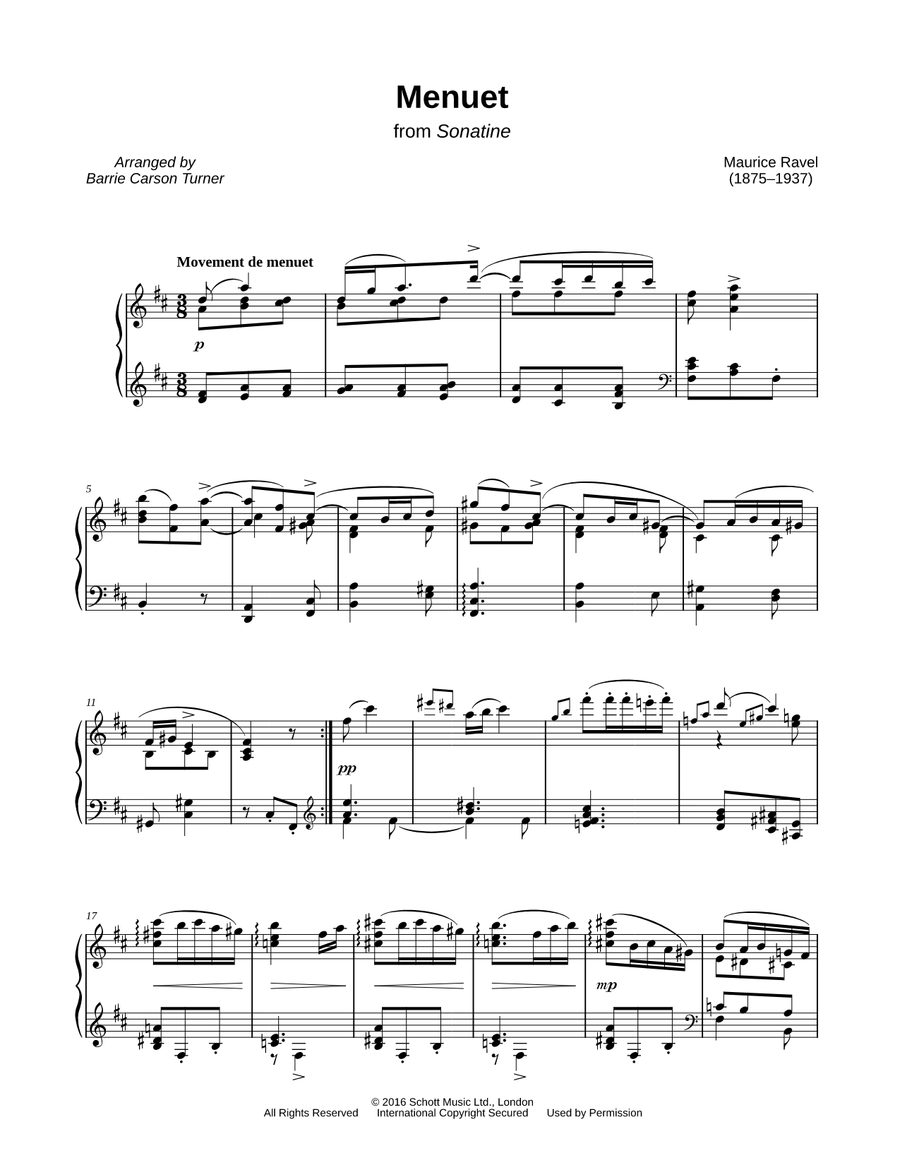Sonatine, M. 40: II. Movement de menuet