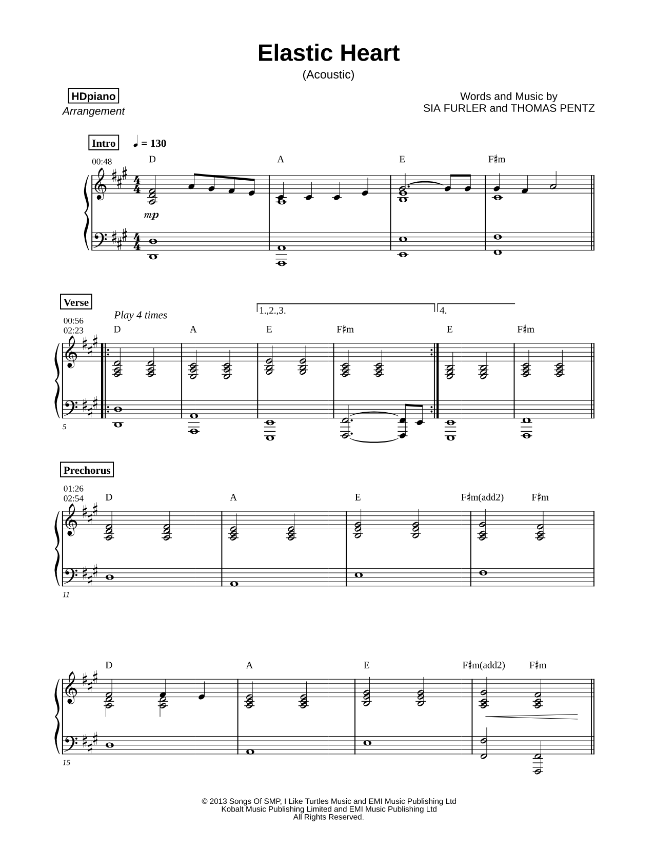 Elastic Heart [Piano Version]
