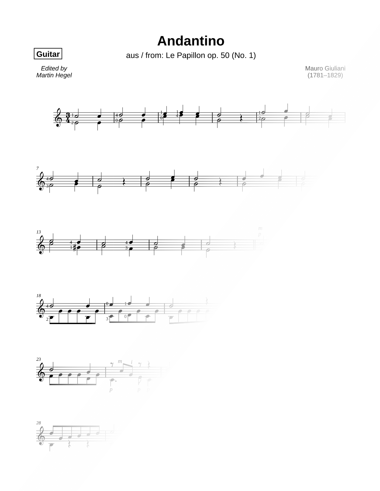 Le Papillon, Op. 50, No. 1 - Andantino