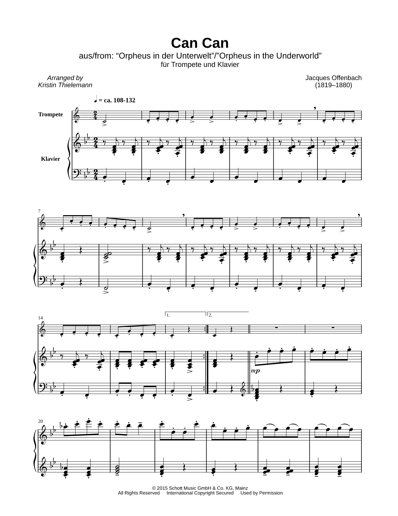 Can Can - Trumpet & Piano