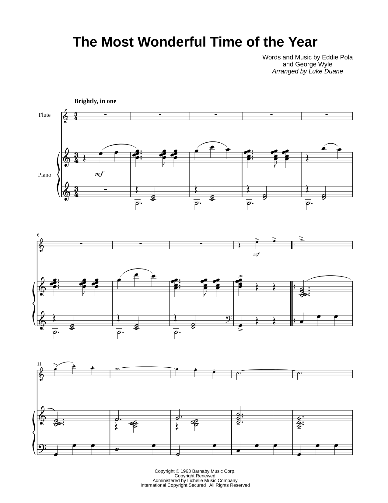 It's the Most Wonderful Time of the Year - Flute & Piano