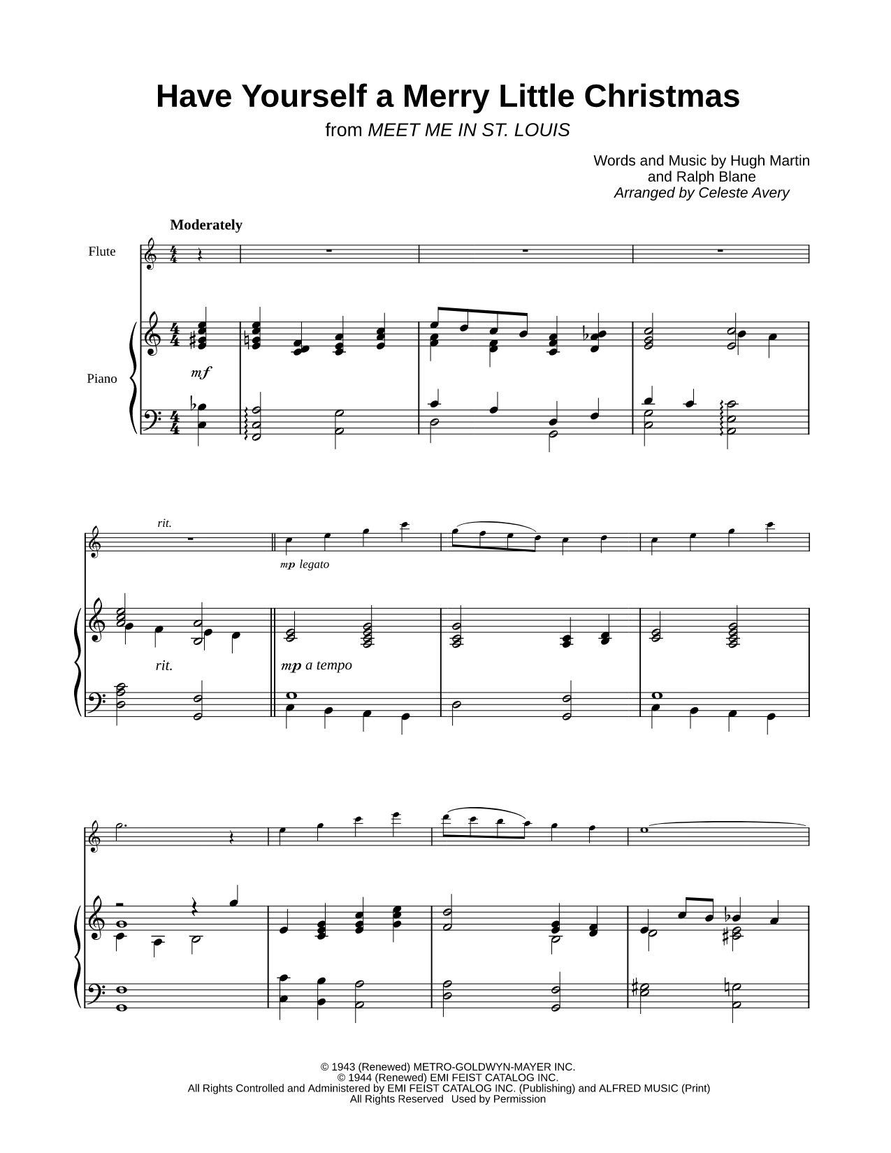 Have Yourself a Merry Little Christmas - Flute and Piano