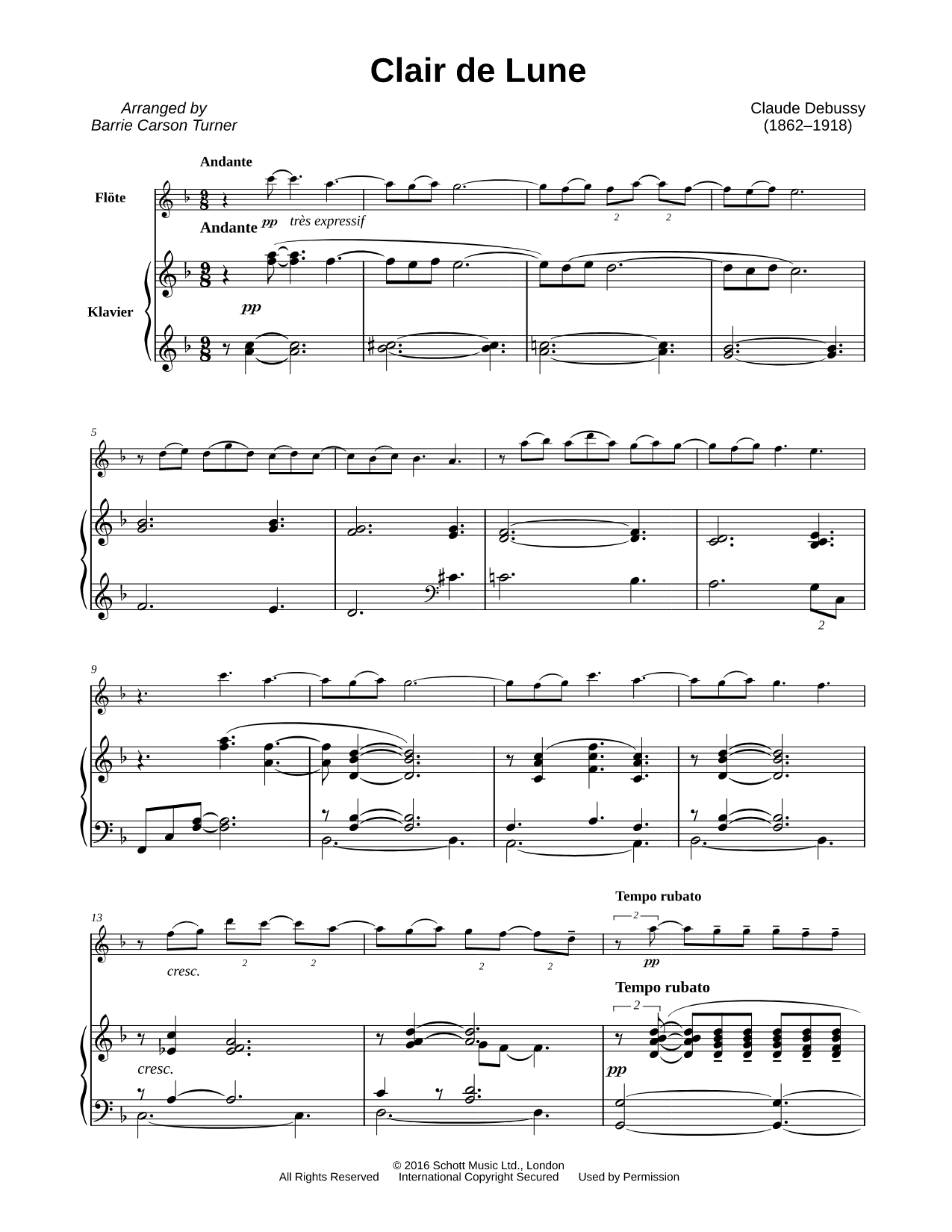 Clair de lune - Flute & Piano