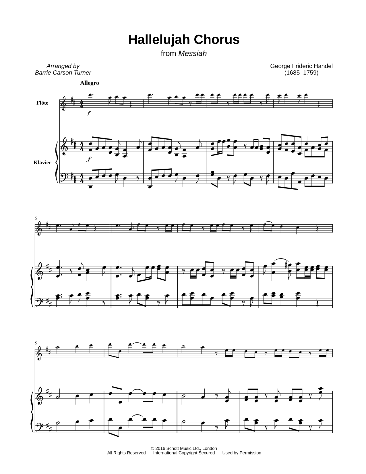 Hallelujah Chorus - Flute & Piano