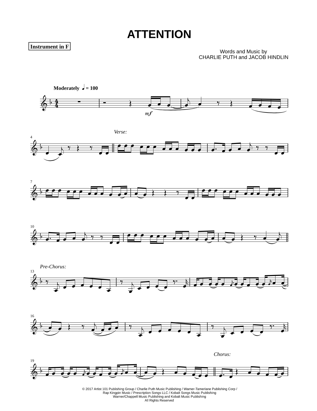 Attention - F Instrument