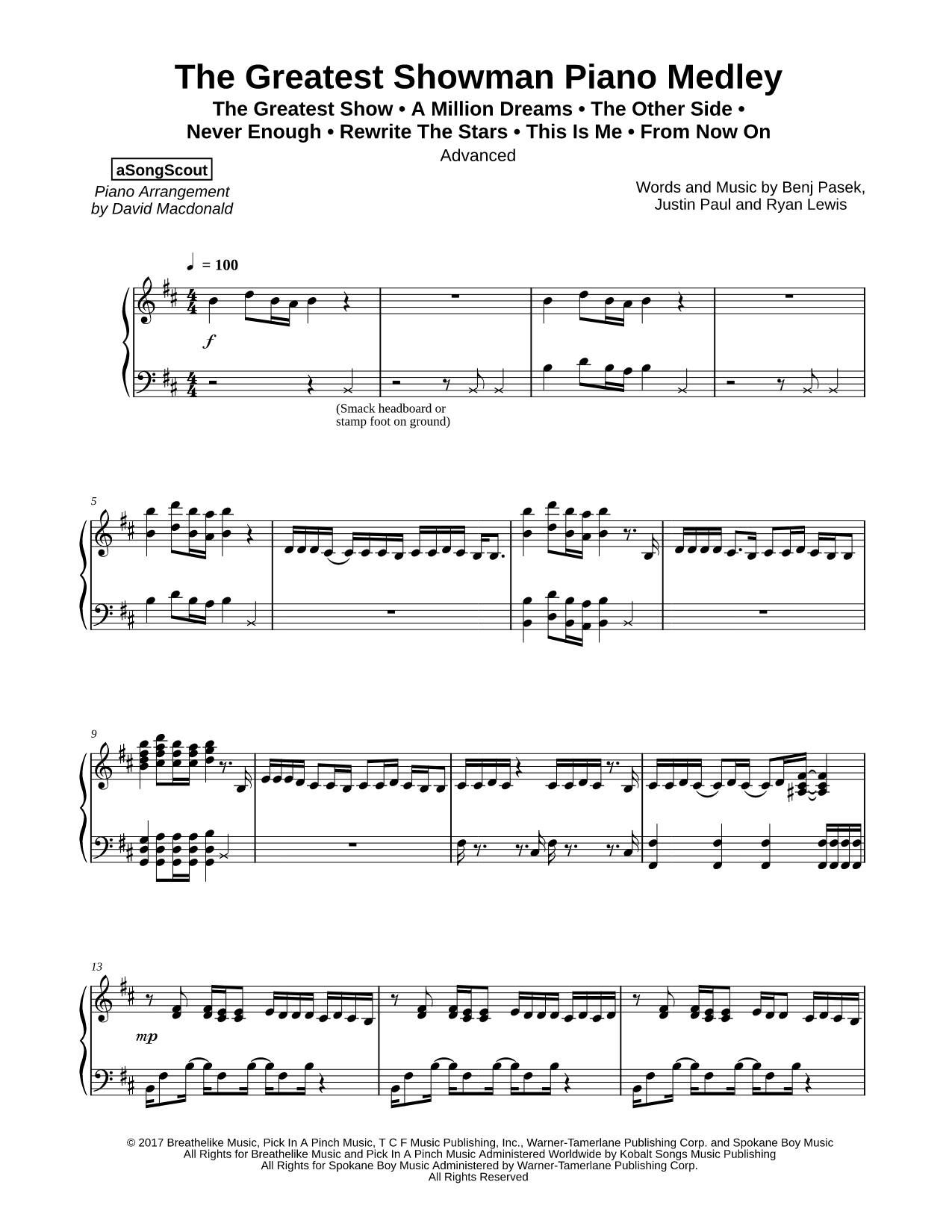 The Greatest Showman Piano Medley