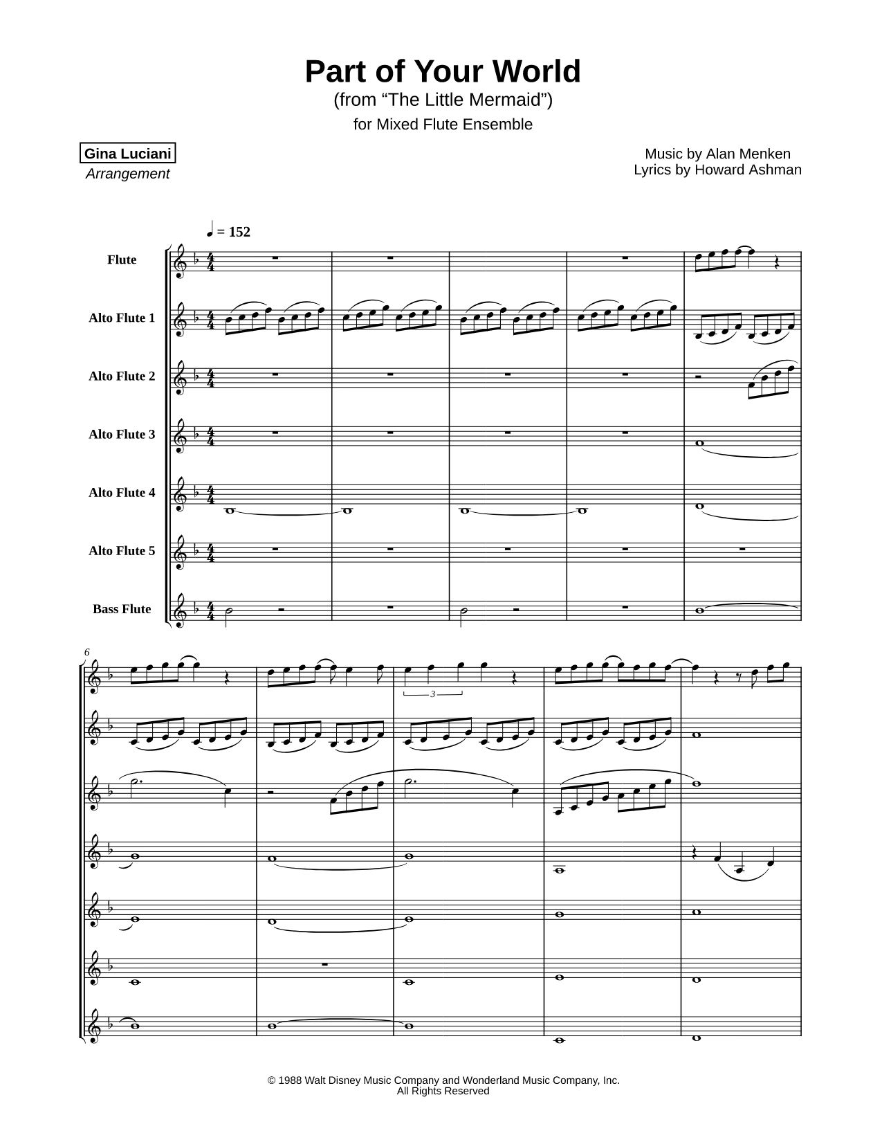 Part of Your World (from The Little Mermaid) - Mixed Flute Ensemble