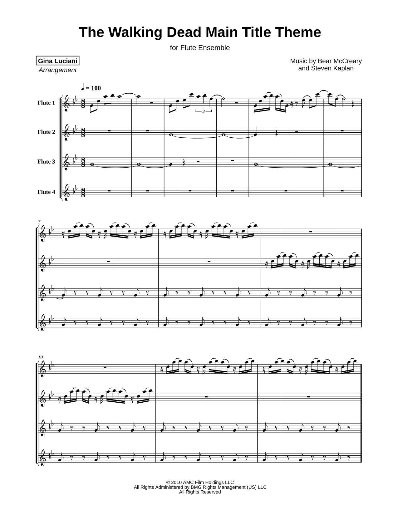 The Walking Dead (Main Title) - Flute Ensemble