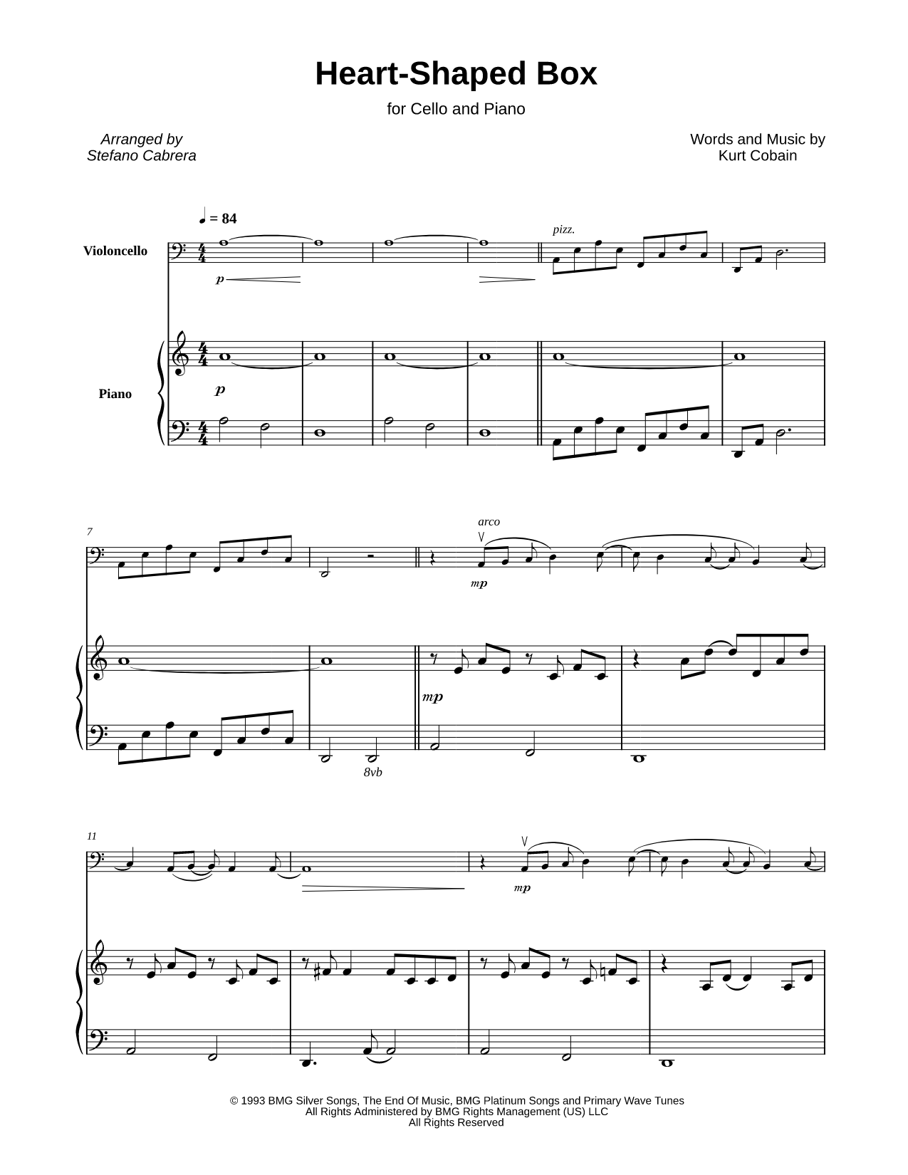 Heart-Shaped Box - Cello & Piano