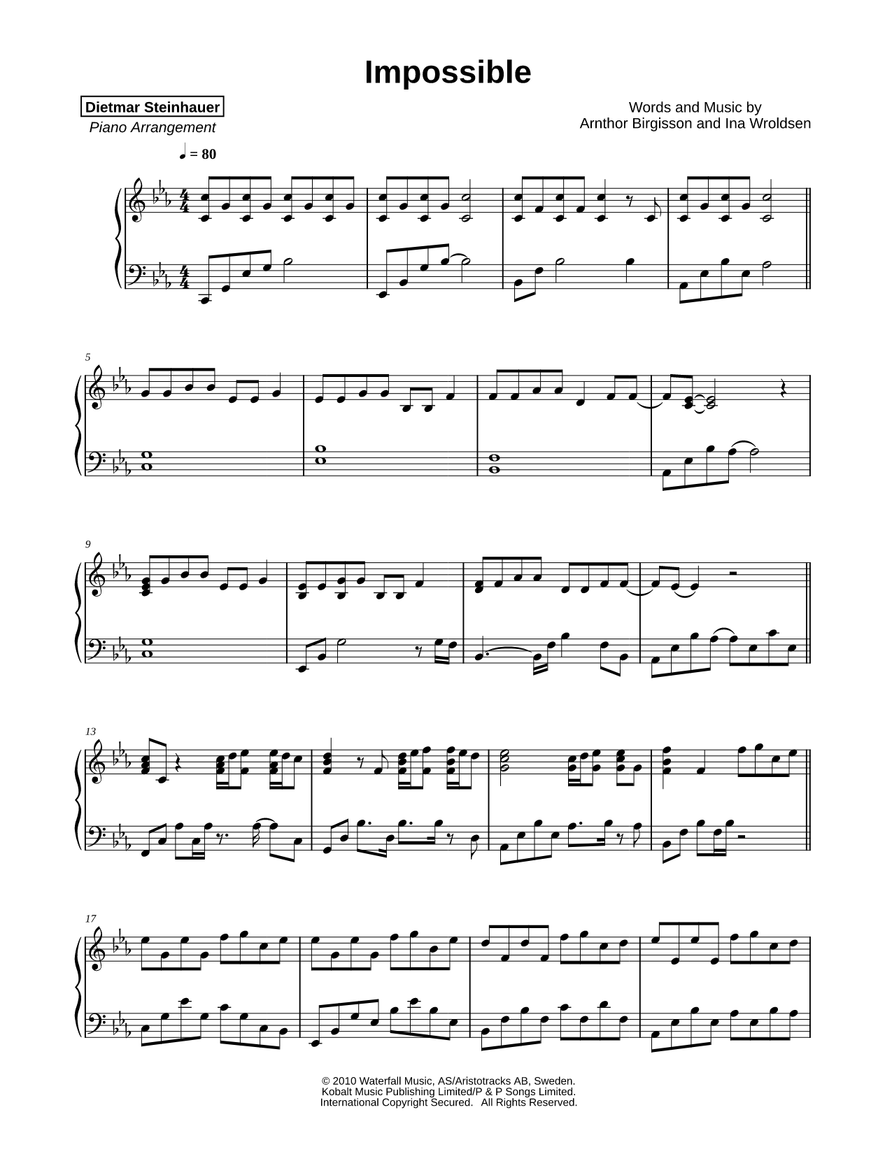 Impossible Sheet Music — Piano Solo
