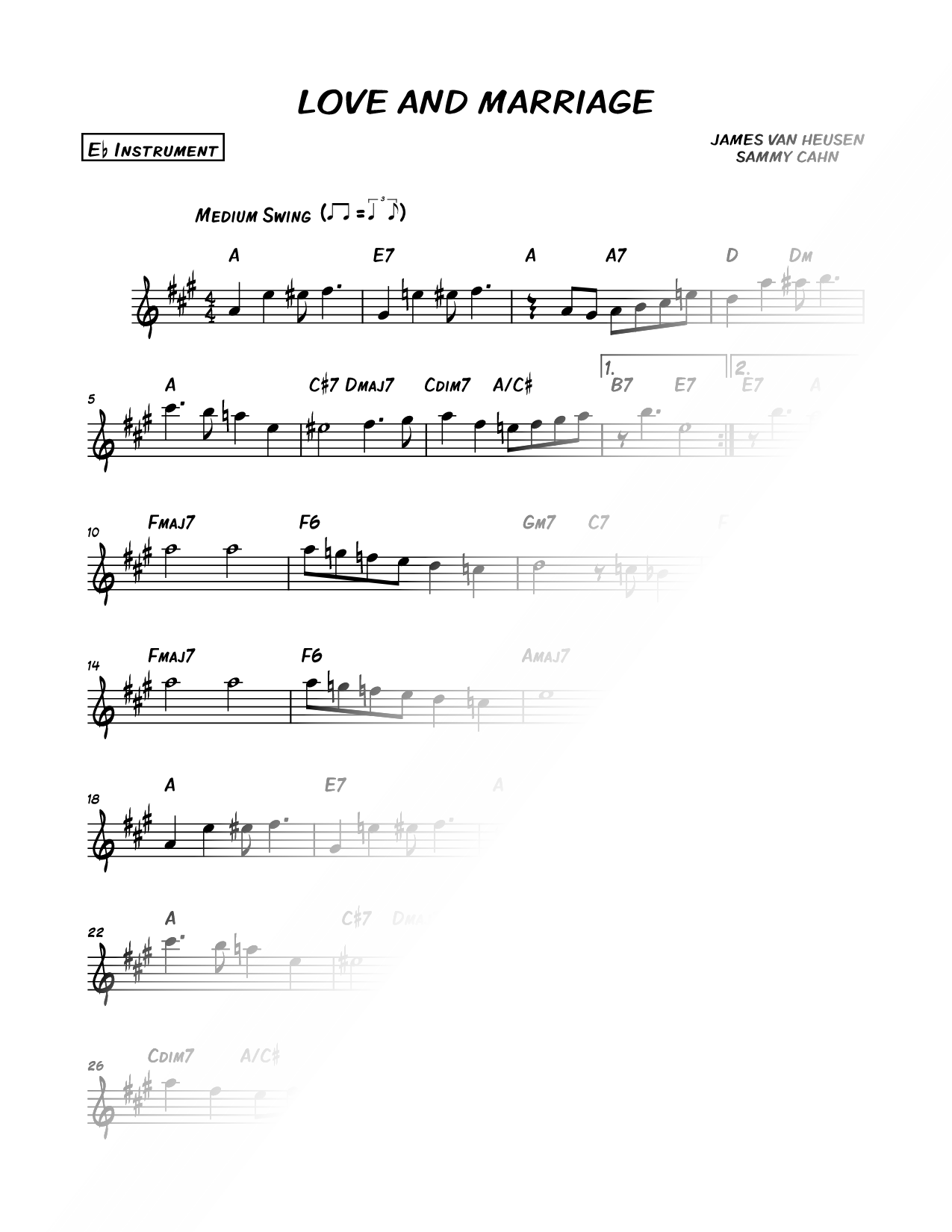 Love and Marriage - Eb Instrument