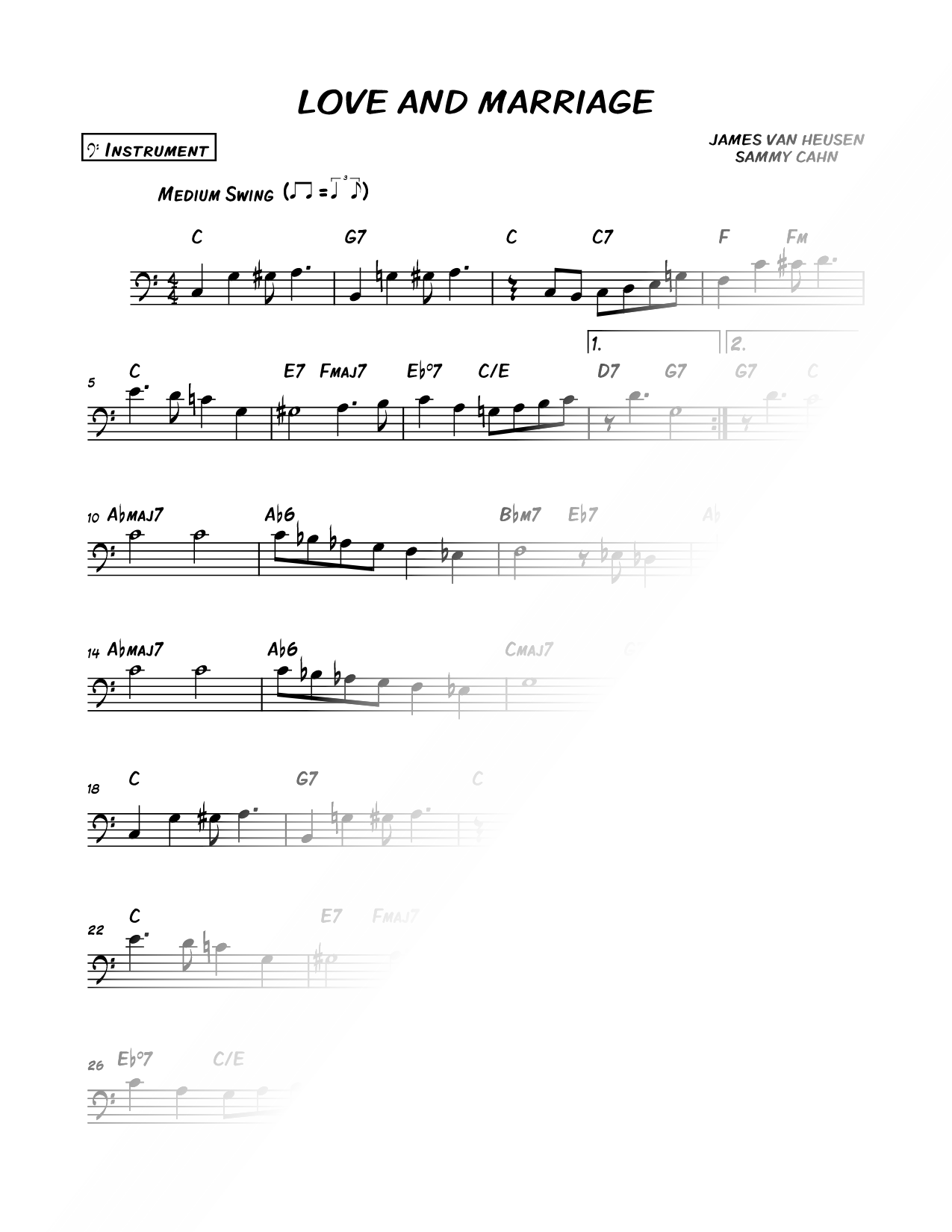 Love and Marriage - Bass Clef Instrument