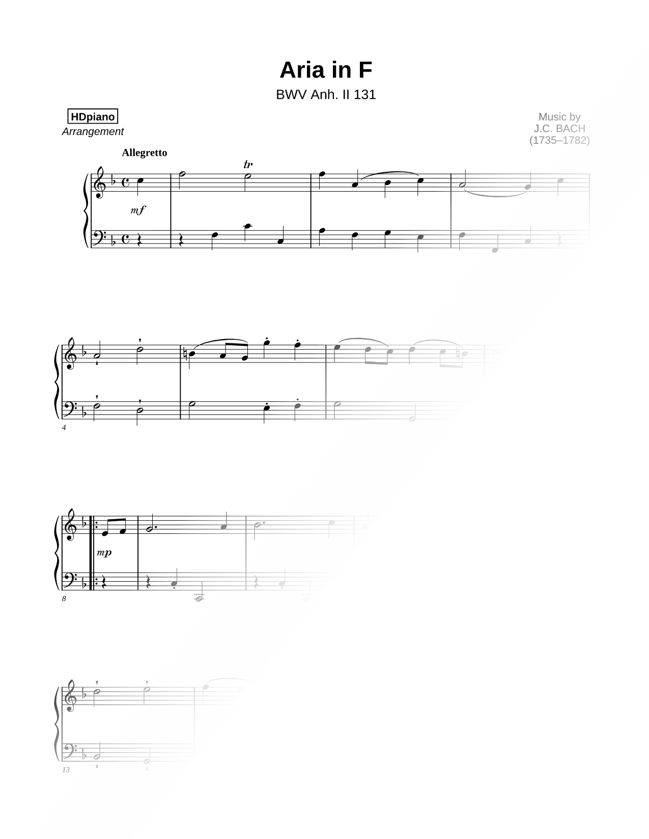Aria in F, BWV Anh. II 131