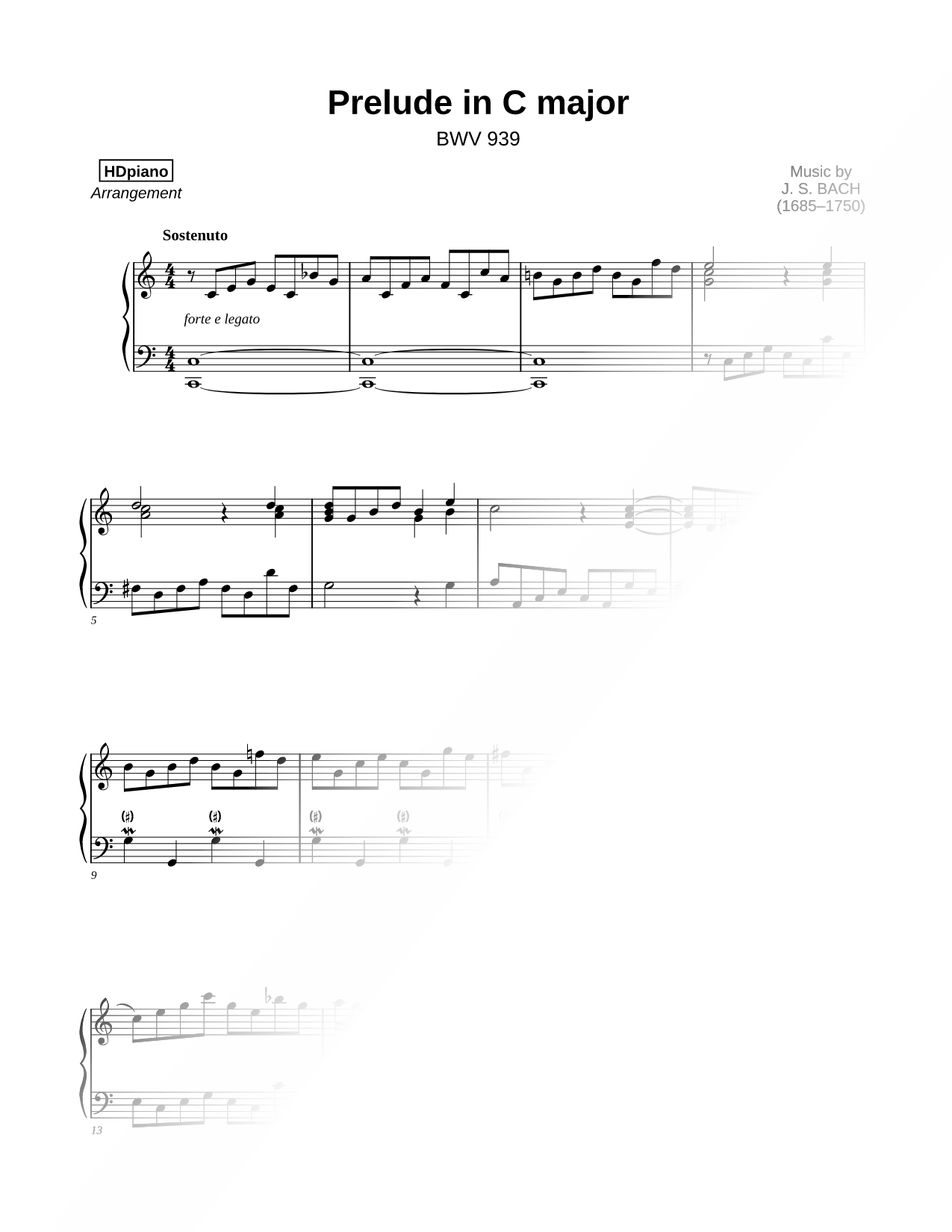 Prelude in C Major, BWV 939