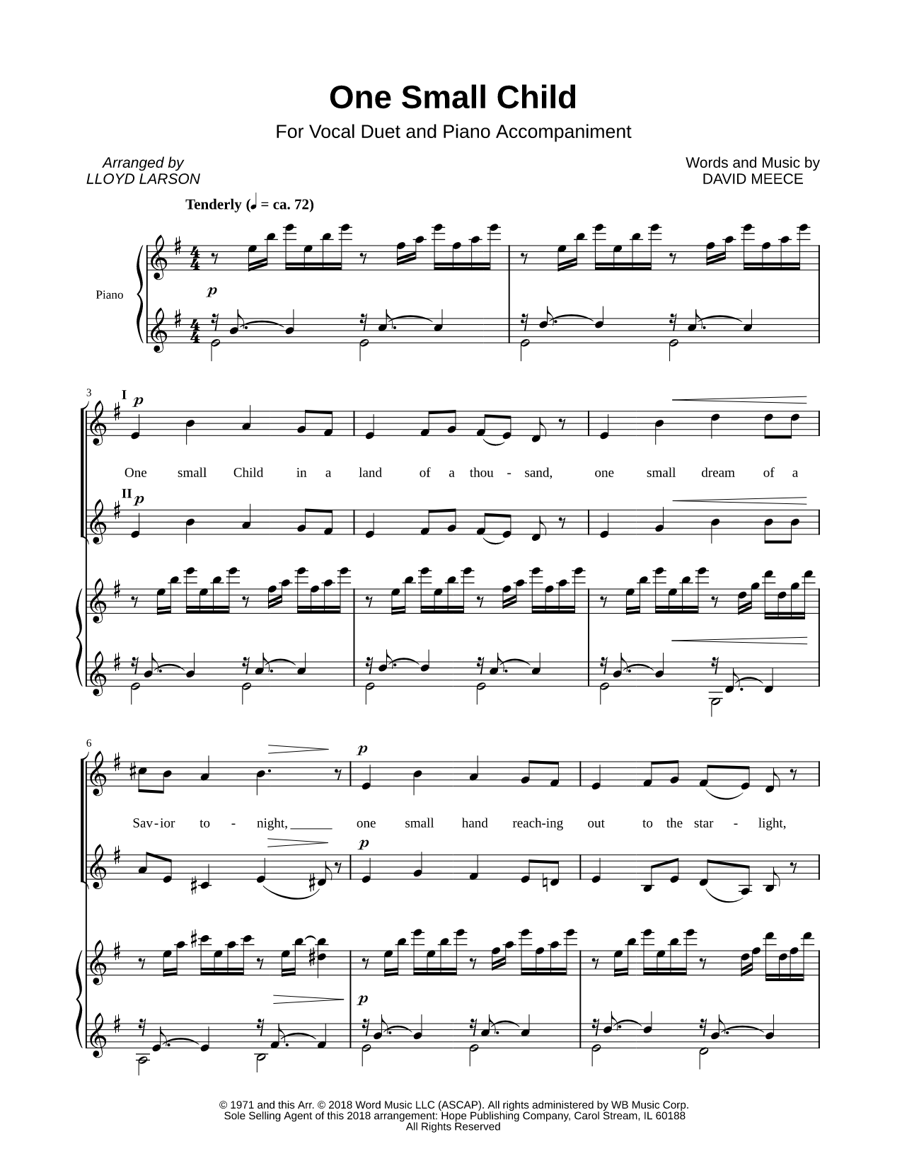 One Small Child [Vocal Duet]