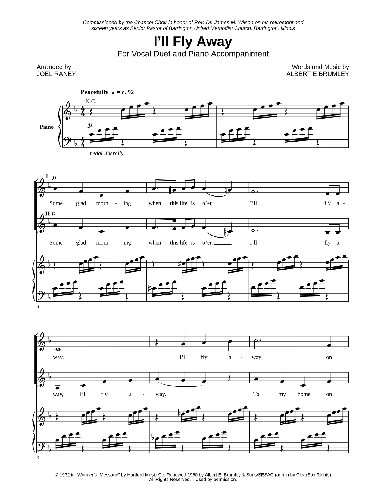 I'll Fly Away [vocal duet]