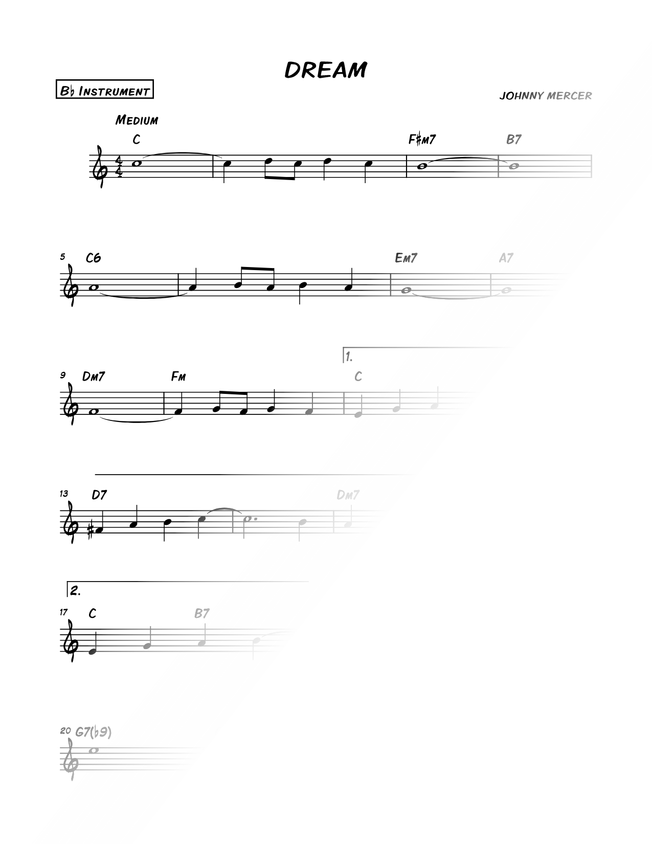 Dream - Bb Instrument