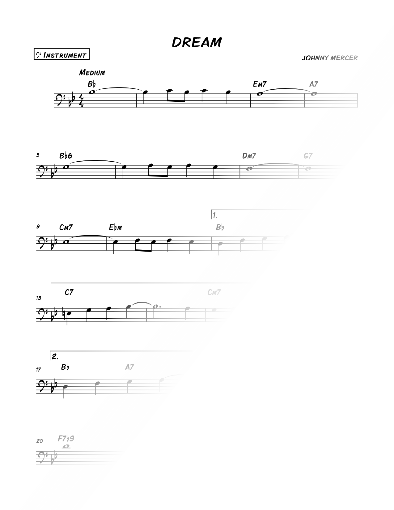 Dream - Bass Clef Instrument