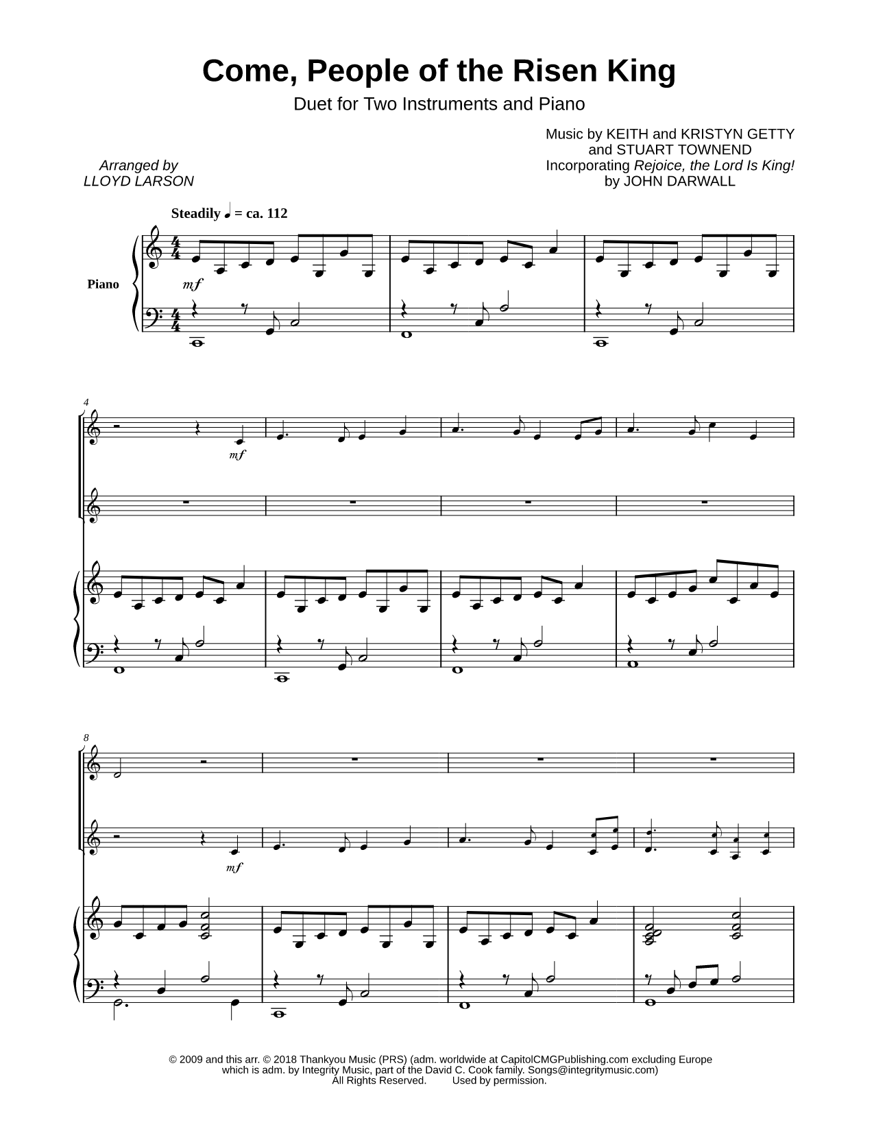 Come, People of the Risen King - Piano Accompaniment