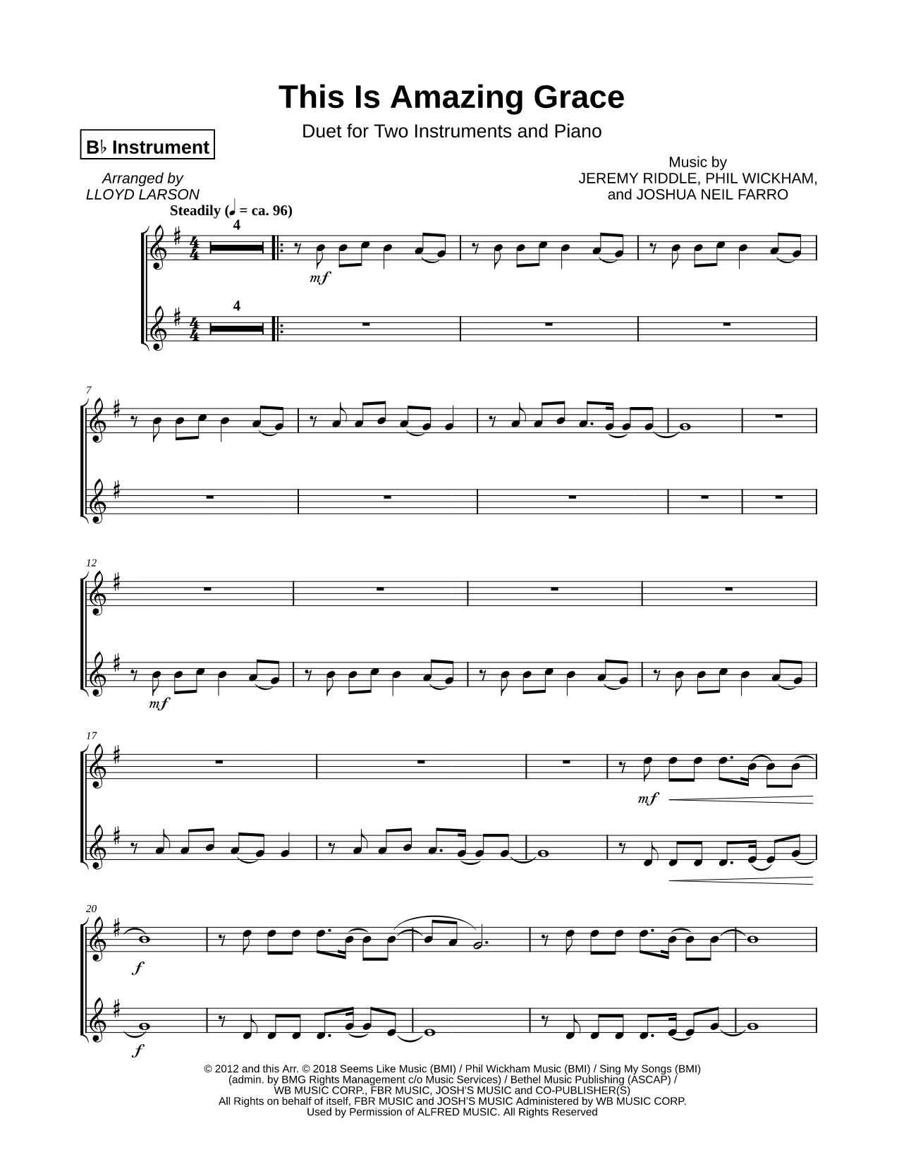 This Is Amazing Grace - Bb Instrument Duet