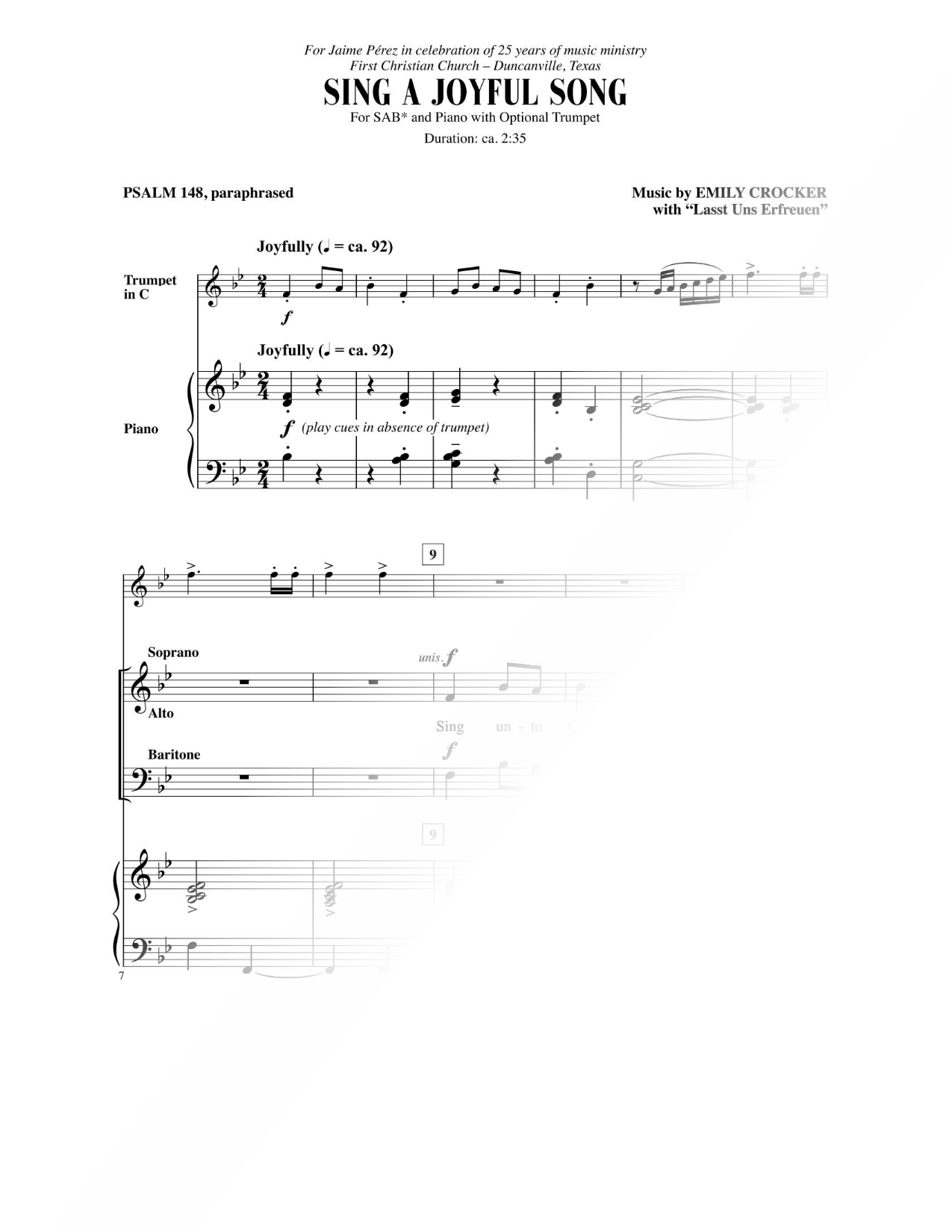 Sing a Joyful Song