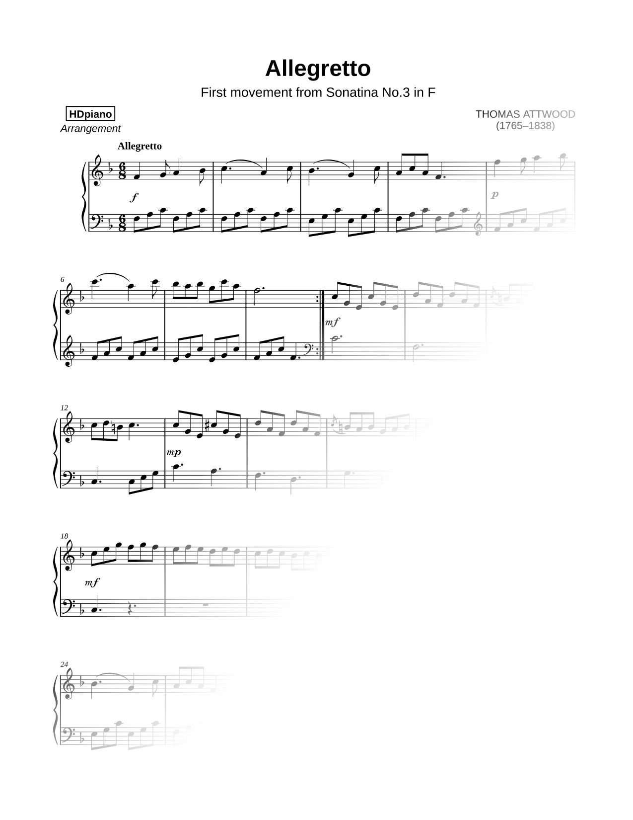 Sonatina No. 3 in F Major: I. Allegretto