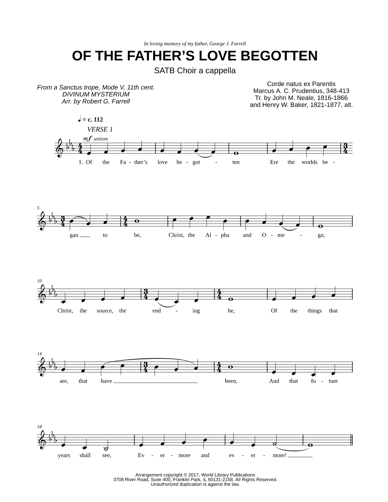 Of the Father's Love Begotten