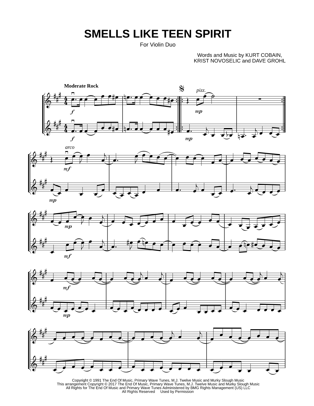 Smells Like Teen Spirit - Violin Duet