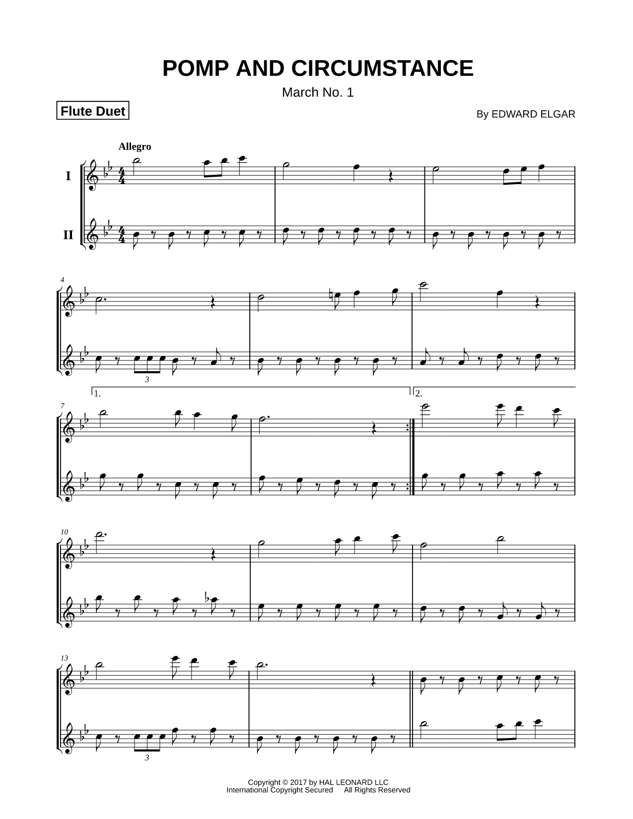 Pomp and Circumstance - Flute Duet