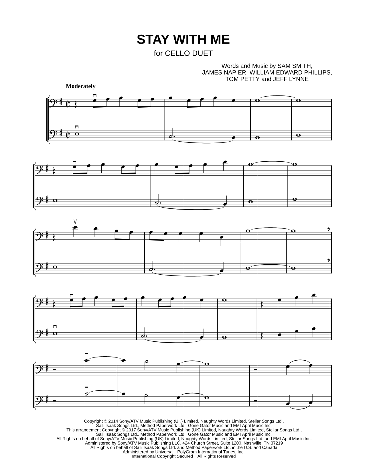 Stay with Me - Cello Duet