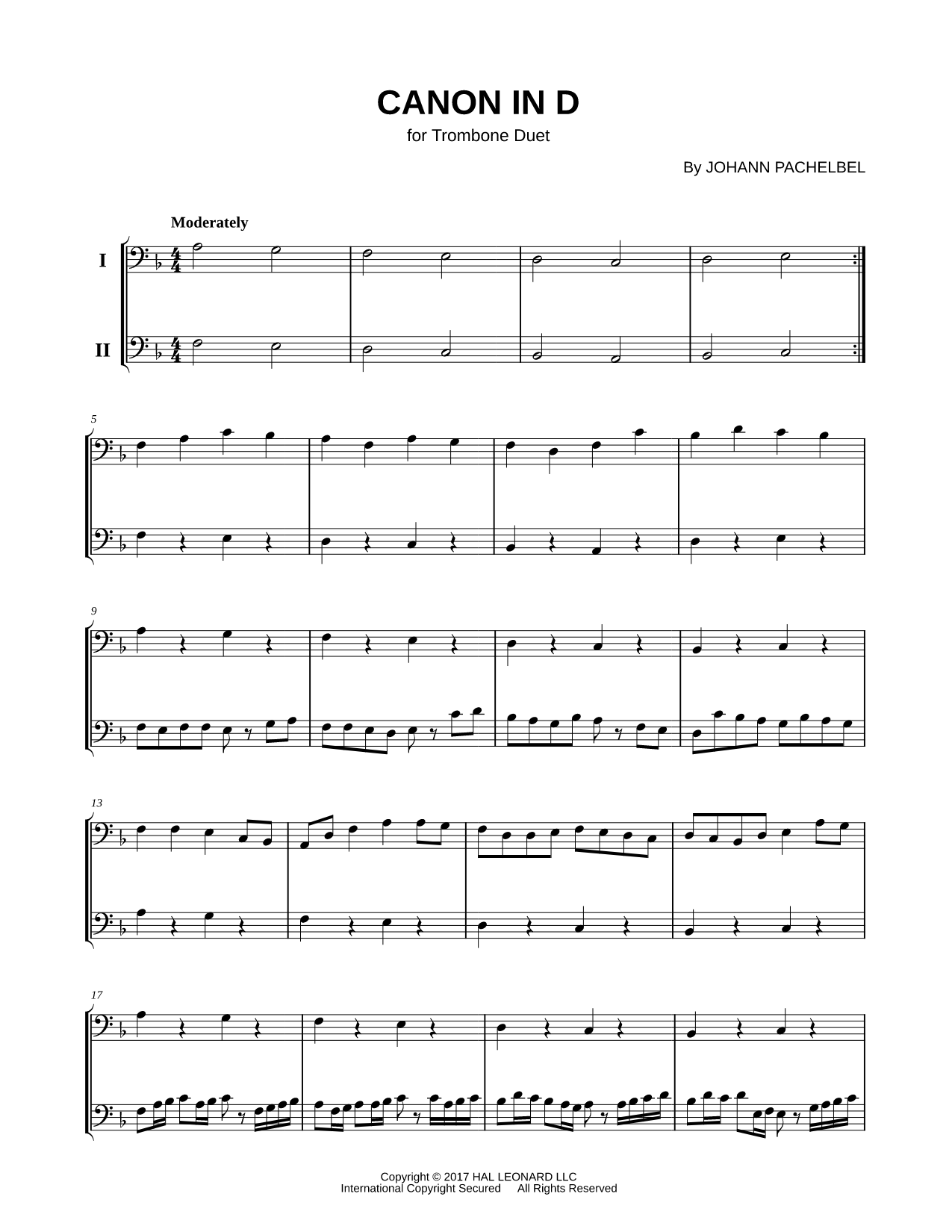 Canon in D - Trombone Duet