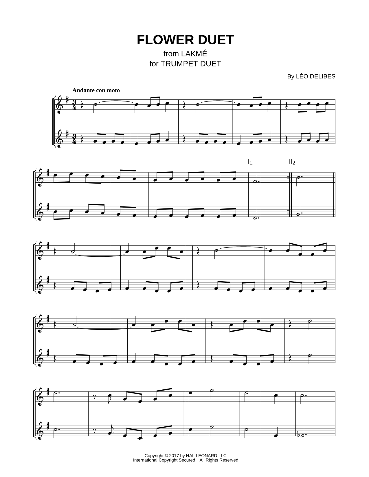 Flower Duet - Trumpet Duet