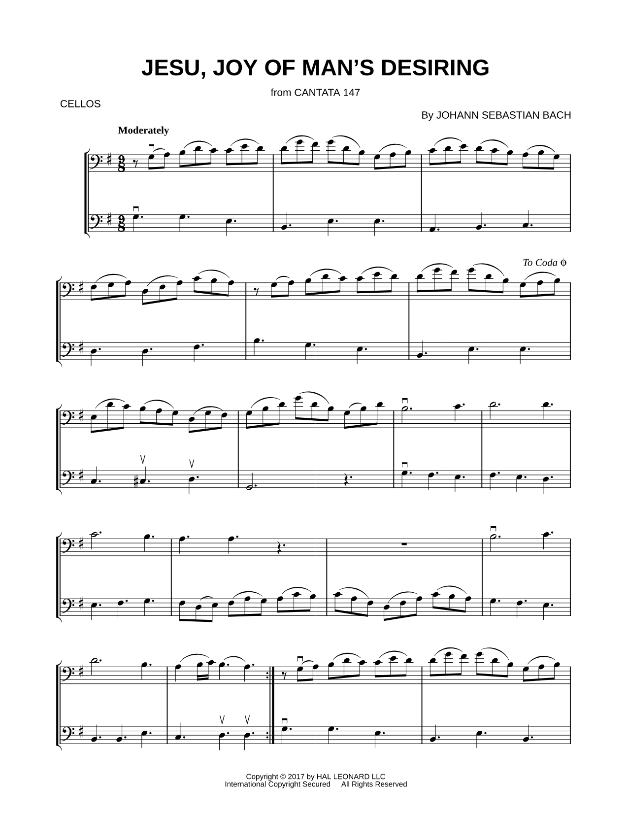 Jesu, Joy of Man's Desiring - Cello Duet