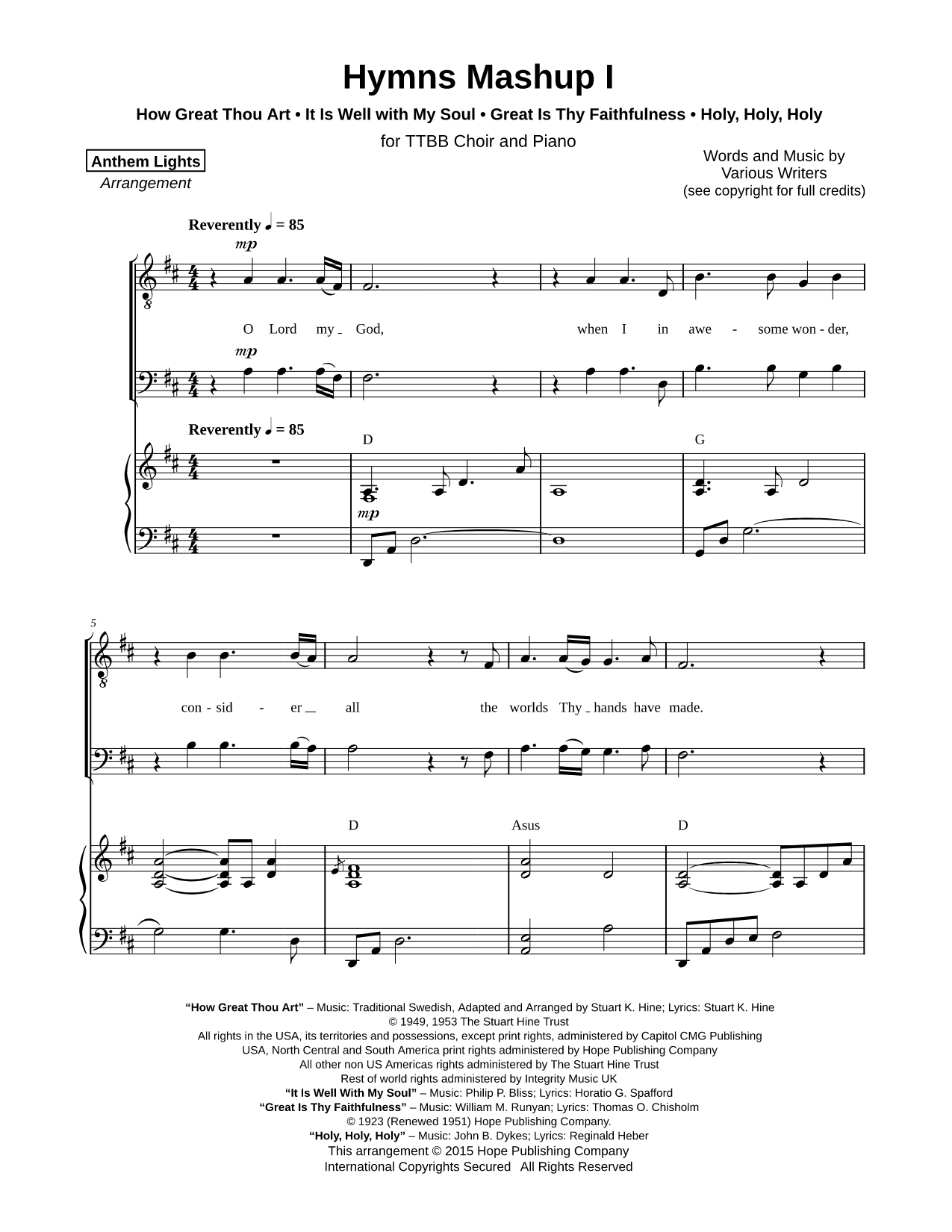 Hymns Mashup I: How Great Thou Art / It Is Well With My Soul / Great Is Thy Faithfulness / Holy, Holy, Holy