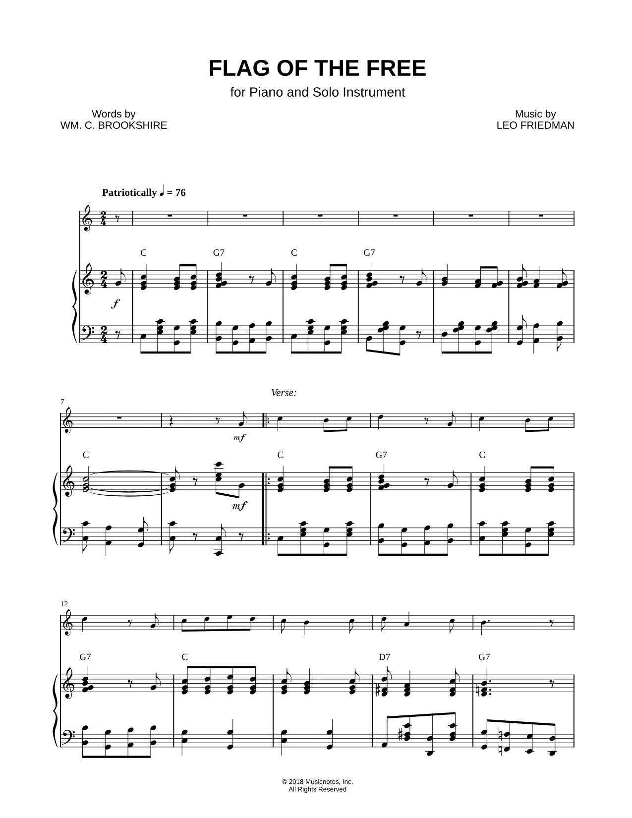 Flag of the Free - Piano Accompaniment
