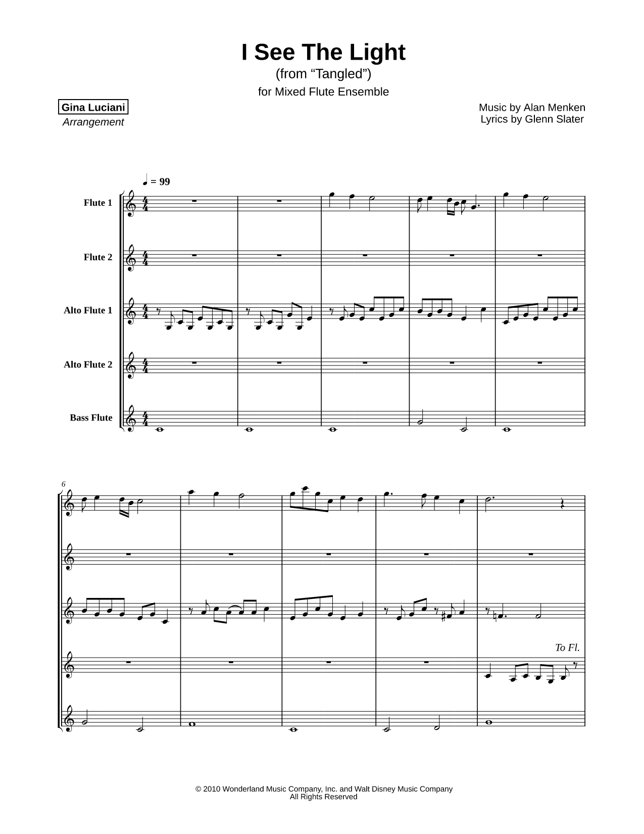 I See the Light (from Tangled) - Mixed Flute Ensemble