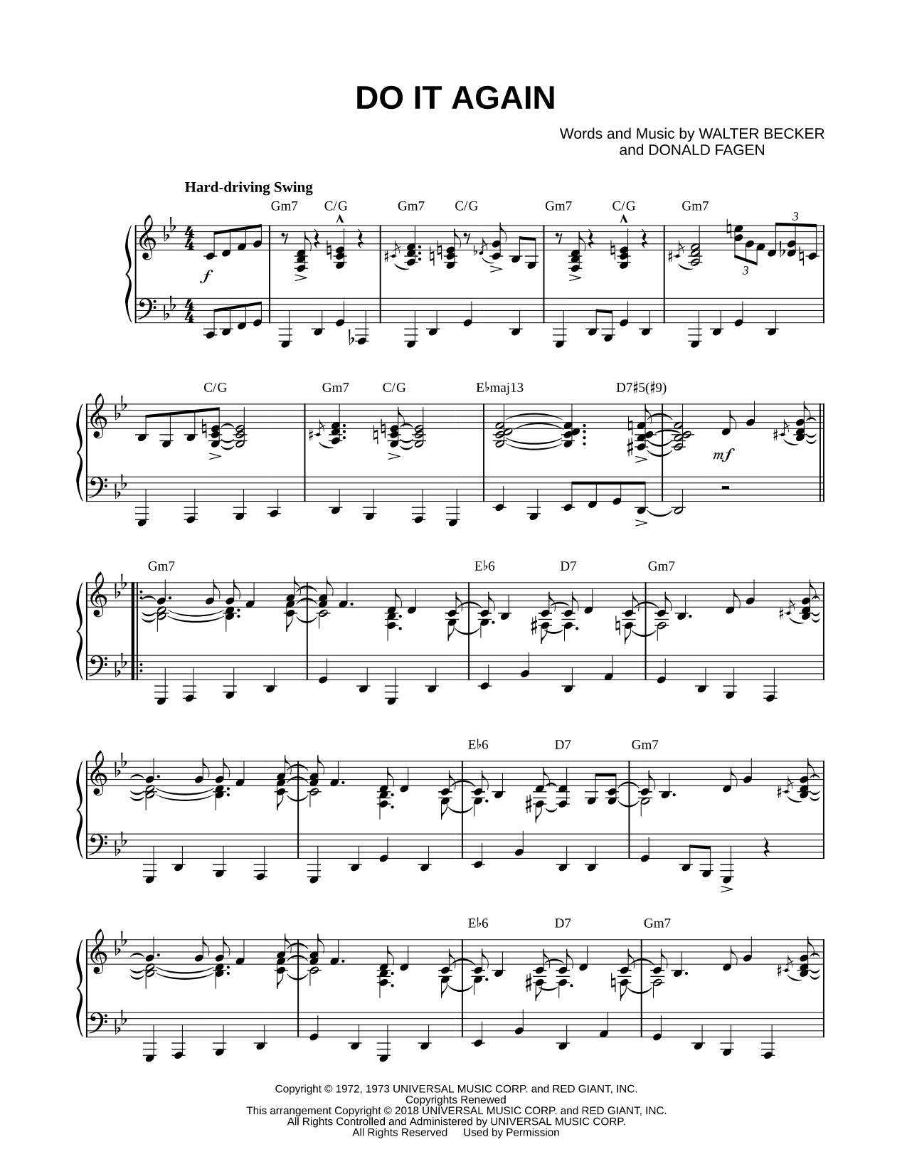 Do It Again Sheet Music — Piano Solo