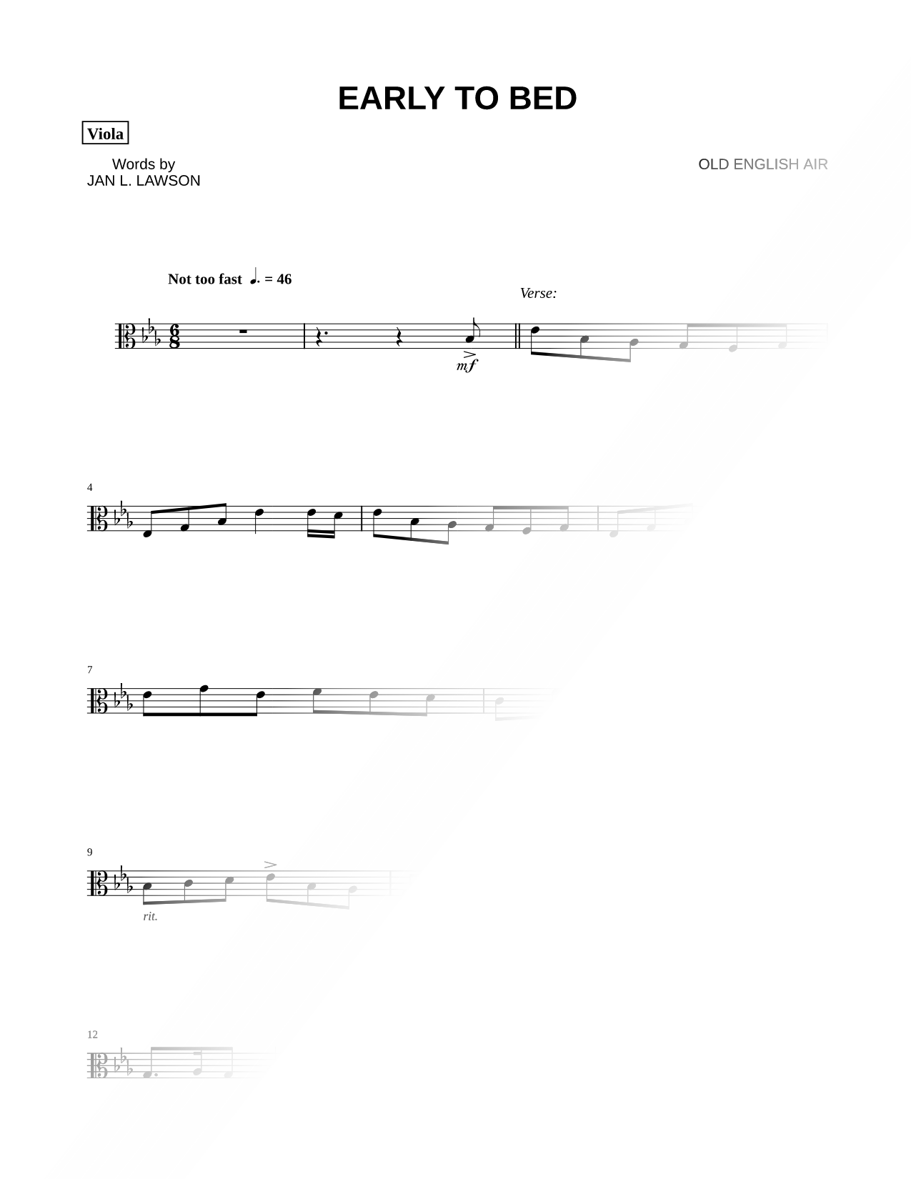 Early to Bed - Viola
