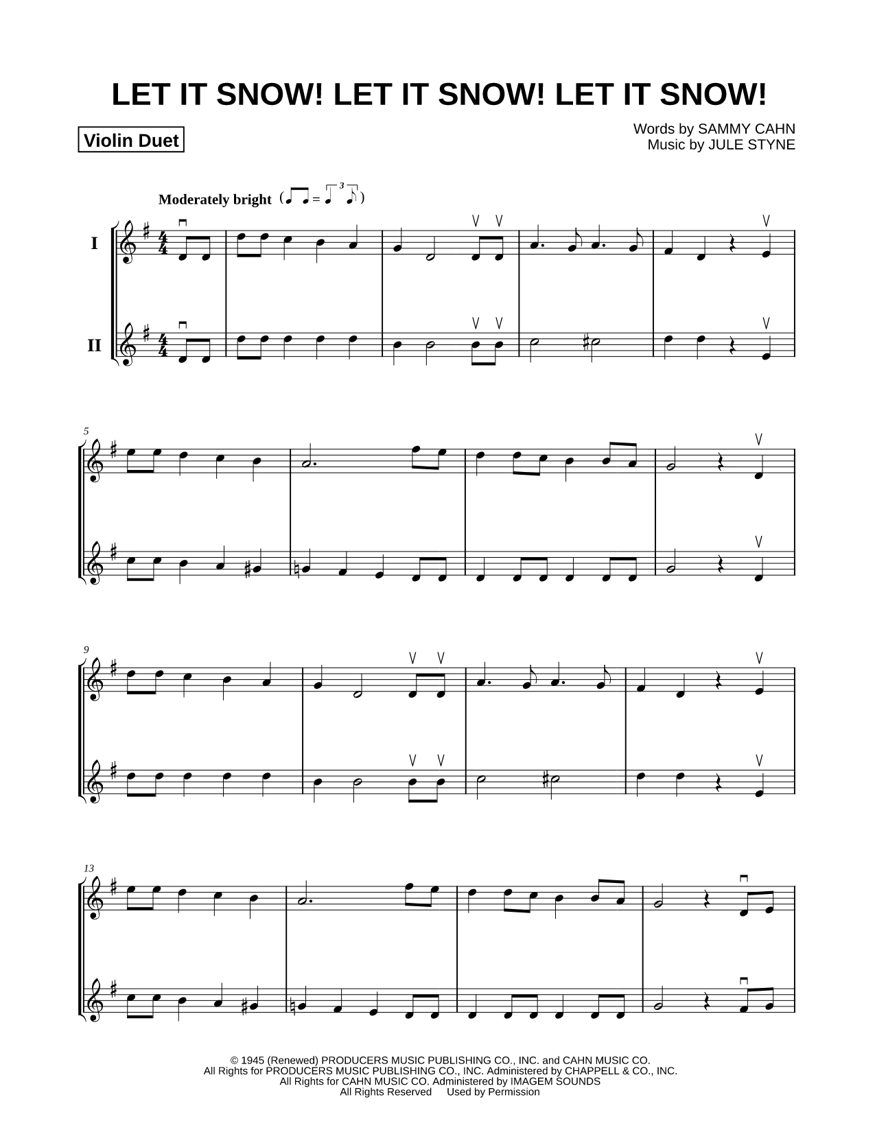 Let It Snow! Let It Snow! Let It Snow! - Violin Duet