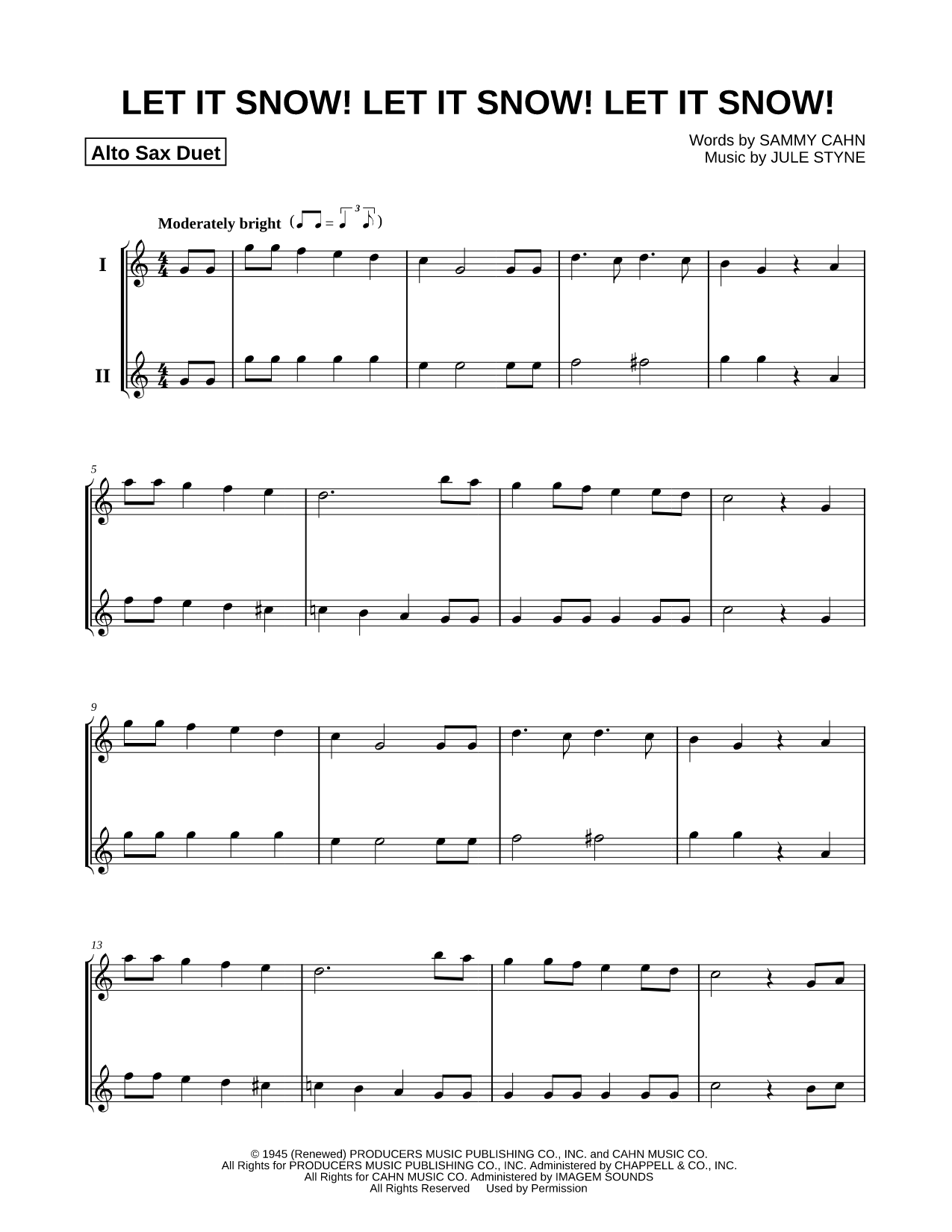 Let It Snow! Let It Snow! Let It Snow! - Alto Saxophone Duet