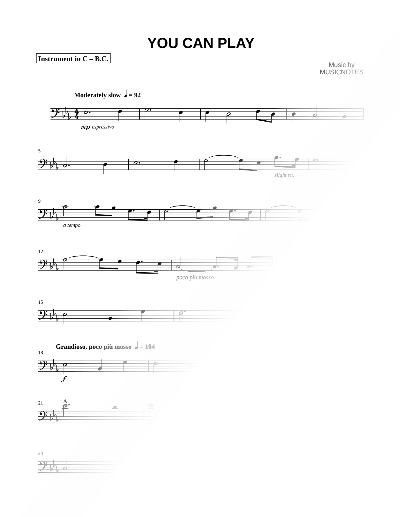 You Can Play - Bass Clef Instrument