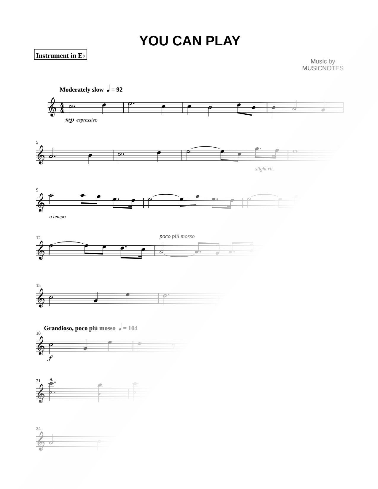 You Can Play - Eb Instrument