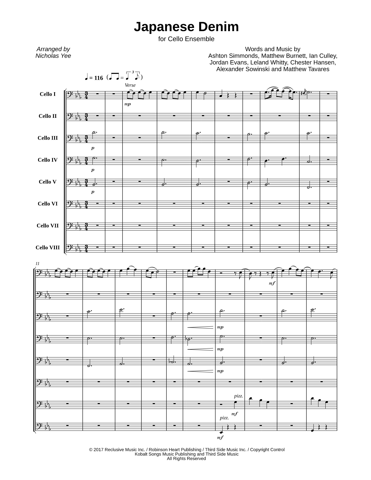 Japanese Denim - Cello Ensemble