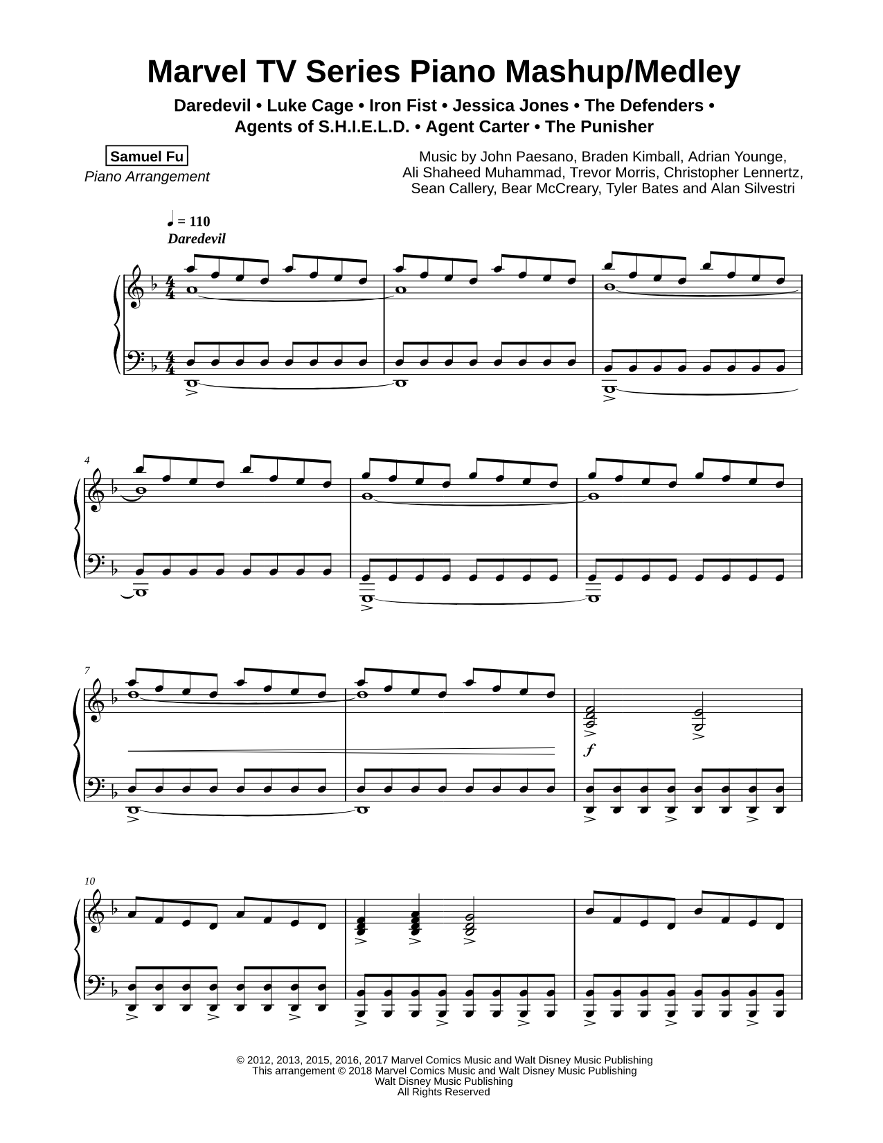 Marvel TV Series Piano Mashup / Medley