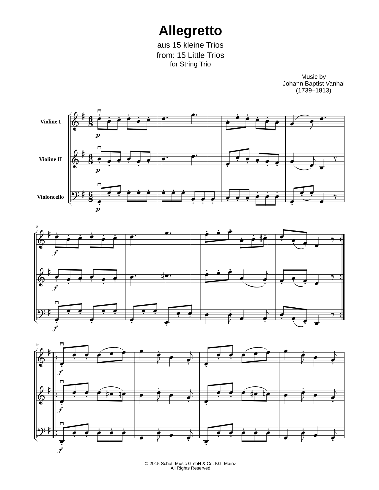15 Little Trios: XIV. Allegretto