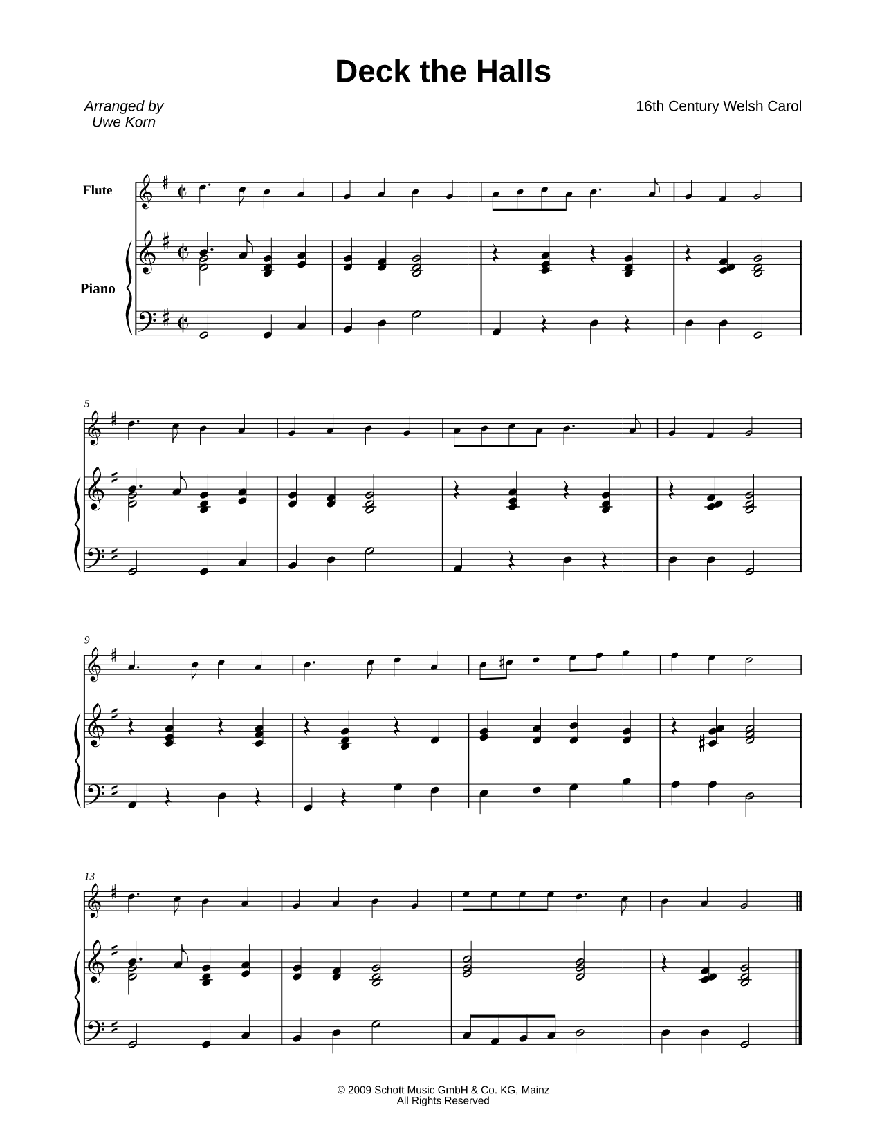 Deck the Halls - Flute & Piano