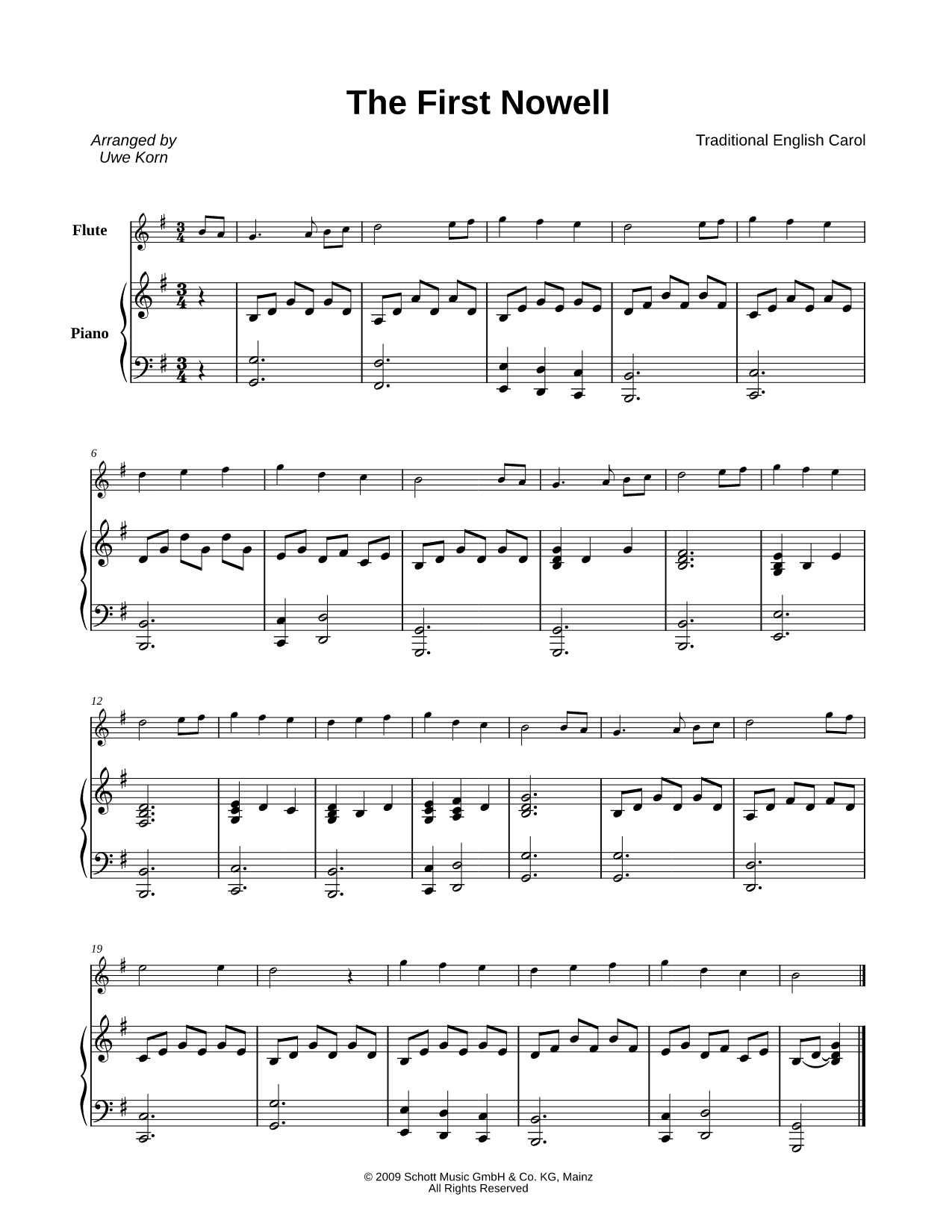 The First Noel - Flute & Piano
