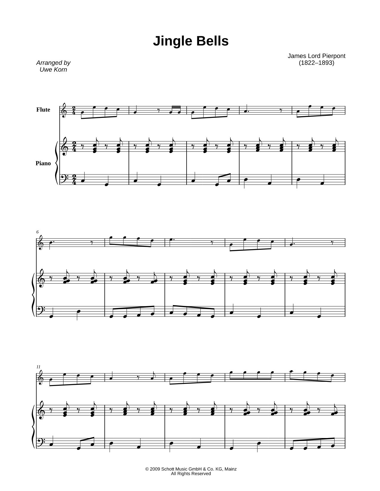 Jingle Bells - Flute & Piano