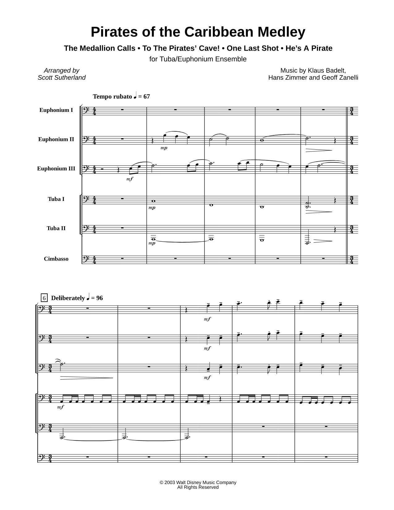 Pirates of the Caribbean Medley - Tuba / Euphonium Ensemble